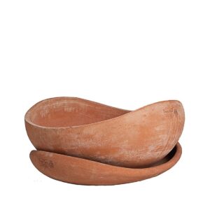 Designový terakotový květináč Duetto s podmiskou