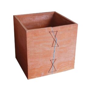 Designový terakotový květináč Cubo s dekorativní prasklinou