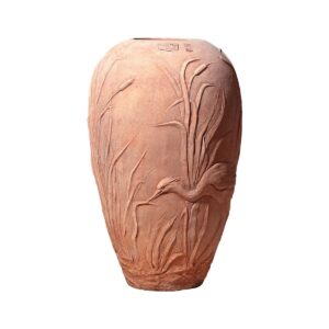 Terakotová amfora Aironi s reliéfem volavek v přírodní scenérii