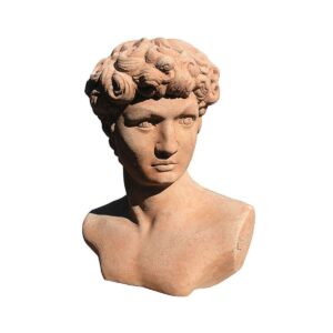 Terakotová busta Davida inspirovaná Michelangelem