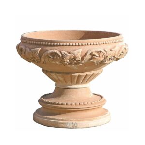 Terakotová mísa na podstavci s dekorem břečťanu