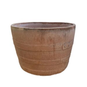 Nízká terakotová nádoba Barrique Basso ve tvaru sudu