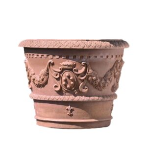 Velký zdobený terakotový květináč Medici s erbem a reliéfy