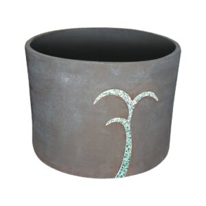 terakotový cylinder s muránským sklem