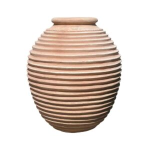 Velký pruhovaný terakotový orcio inspirovaný řeckým stylem