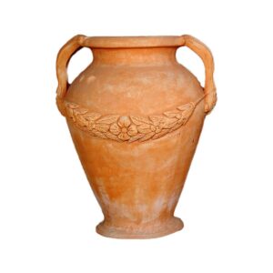 Terakotová amfora s uchy a dekorativními festony