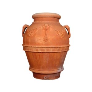 terakotový orcio del 600 impruneta historická nádoba s reliéfem